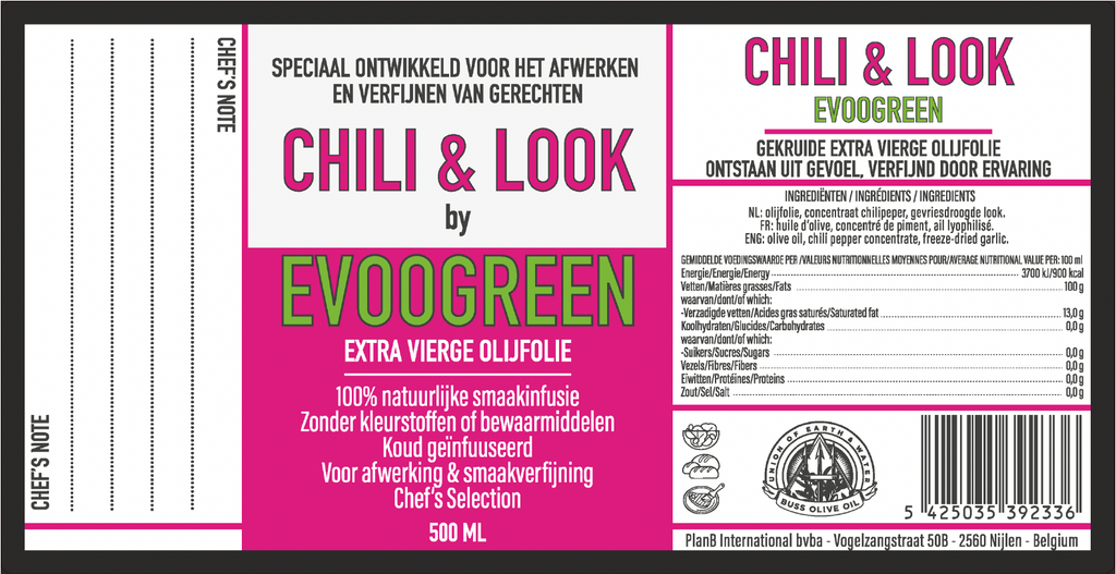 EVOOGREEN PICUAL OLIVE OIL CHILI & GARLIC
